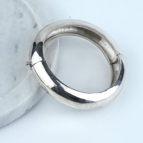 Silver Statement Openable Bangle