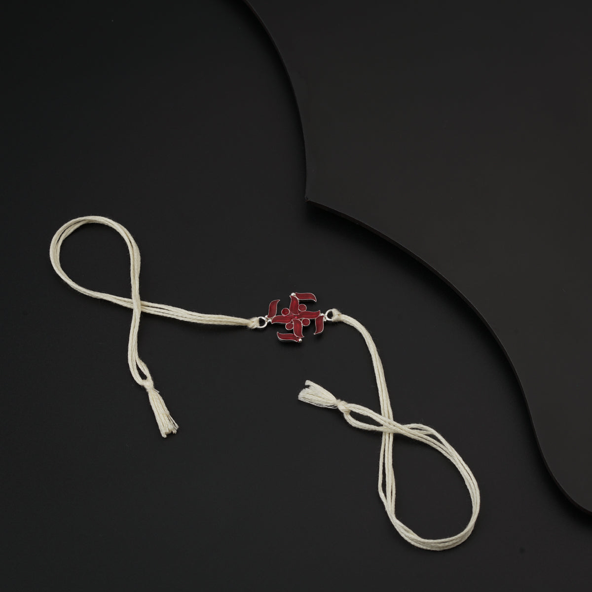 Silver Meenakari Swastik Rakhi