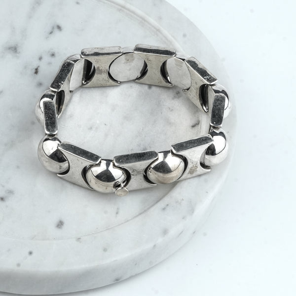Silver Movable Button Bracelet