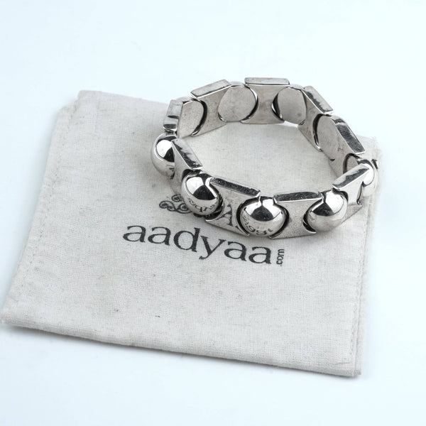 Silver Movable Button Bracelet