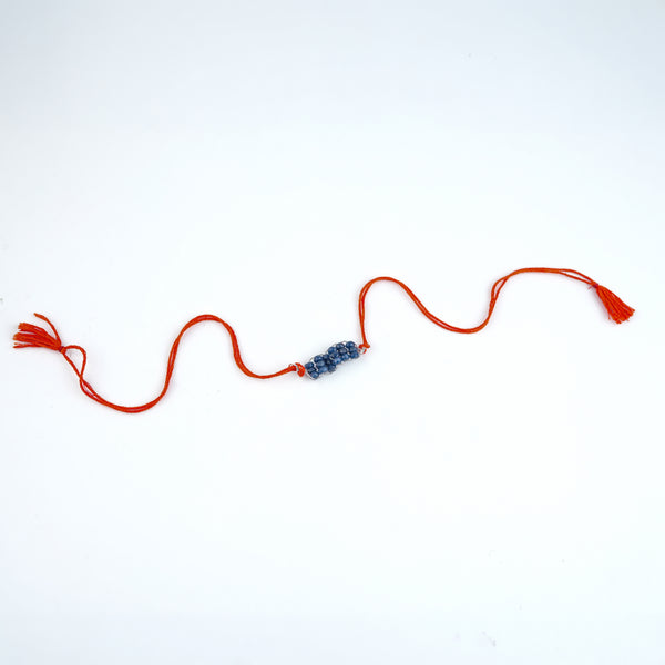 Blue Agate Handmade Silver Rakhi