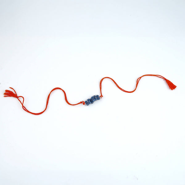 Blue Agate Handmade Silver Rakhi