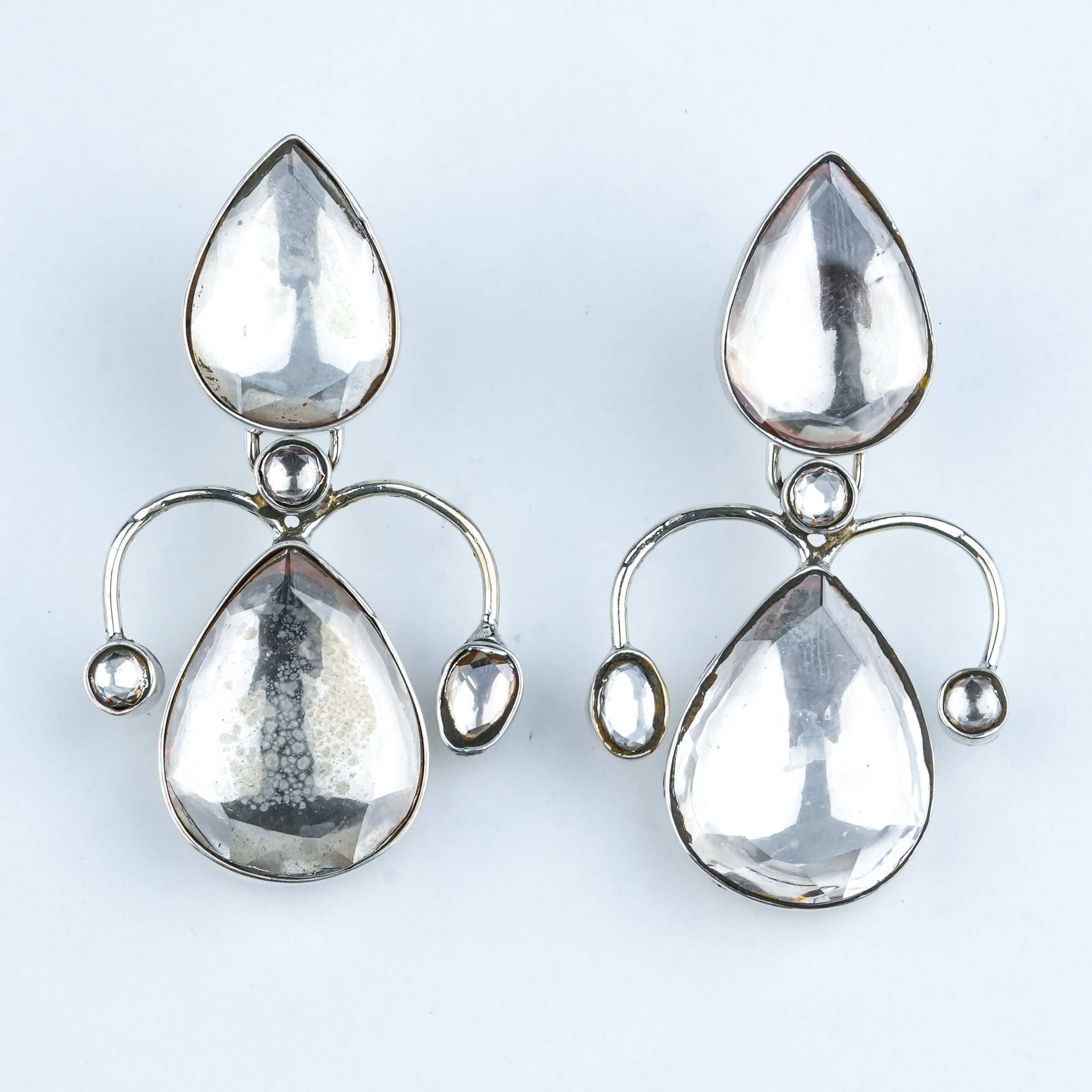 Silver Moissanite Statement Earrings