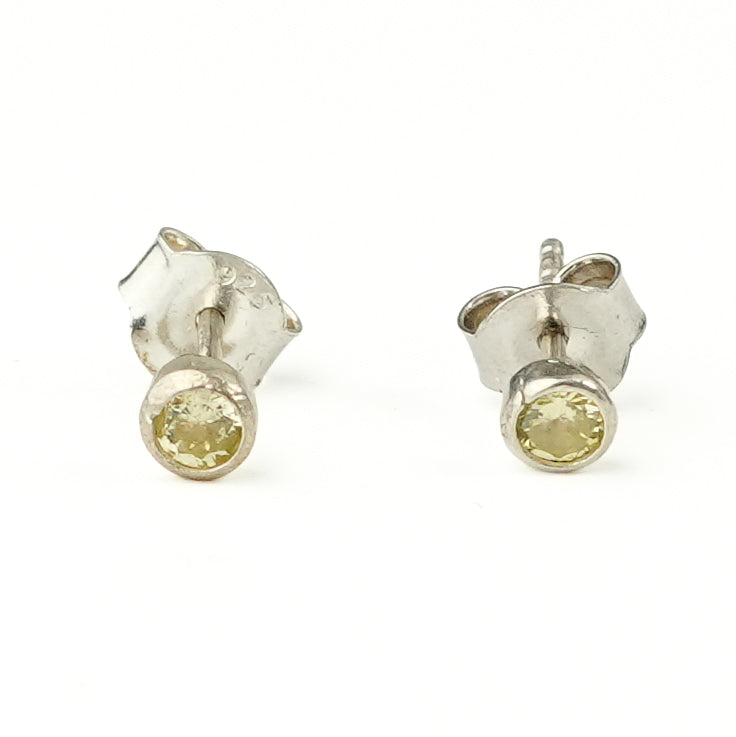 Tiny Yellow CZ Stud
