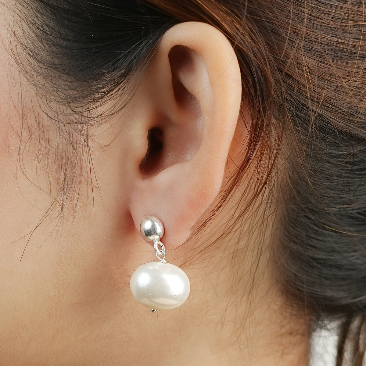 White Pearl Earrings (Project Handmade)