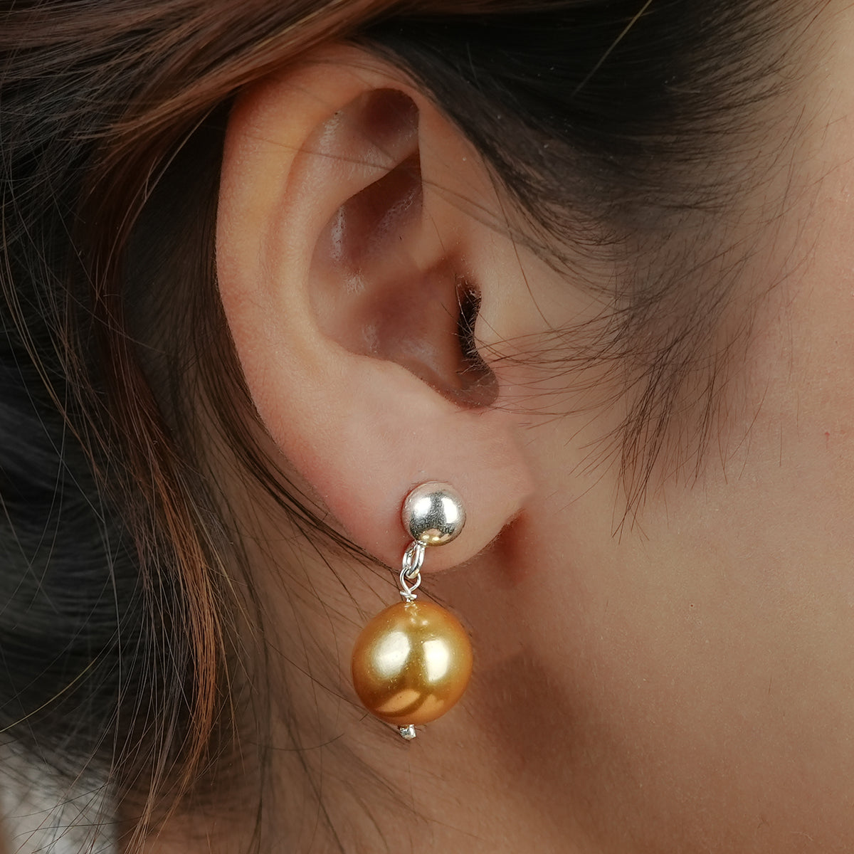 Golden Pearl Earrings (Project Handmade)