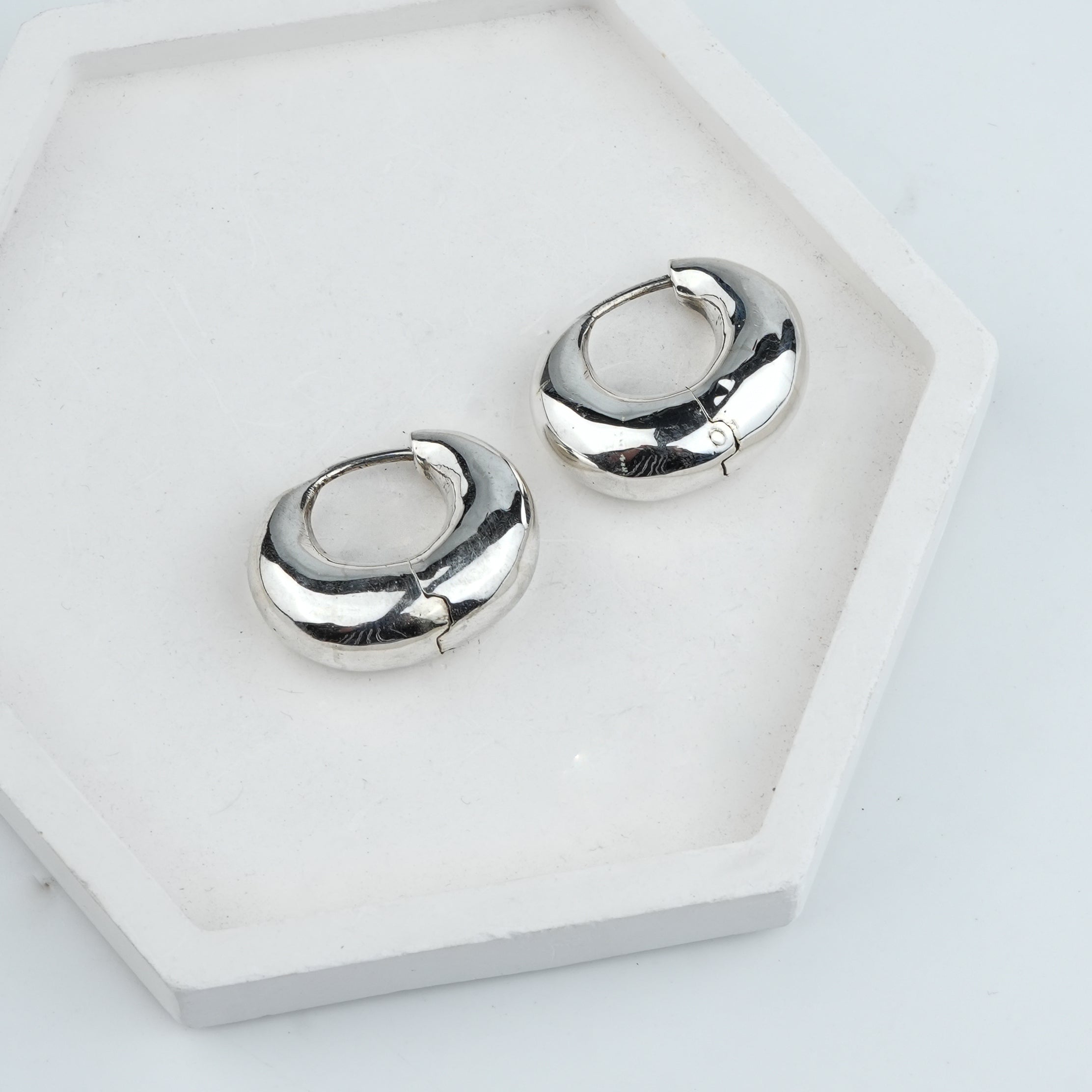 Silver Round Hoops – Big