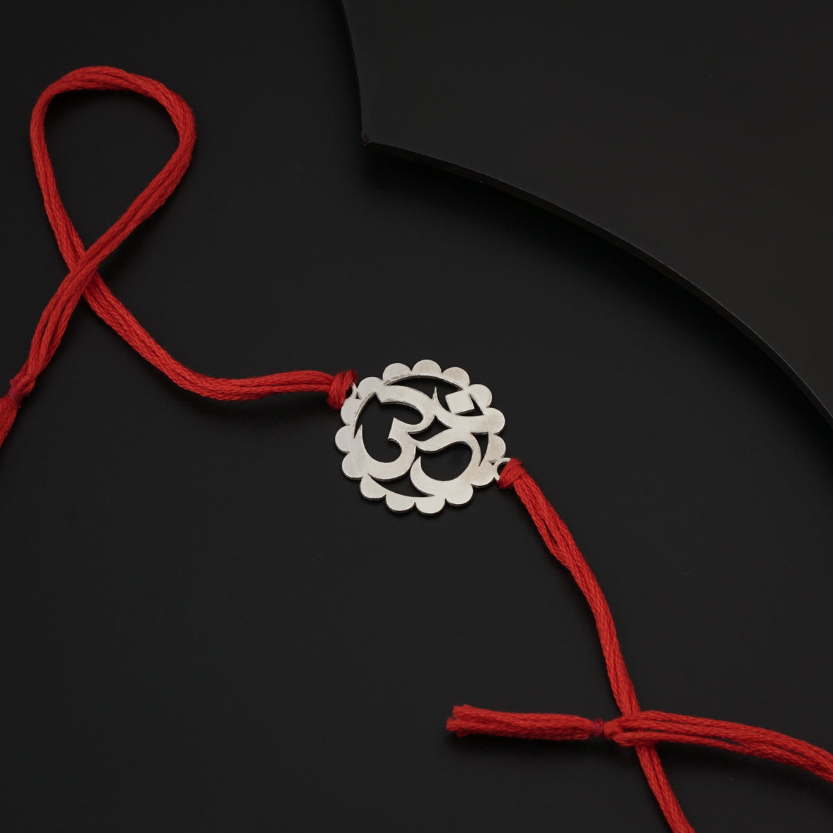 Silver Laser cut Om Rakhi: Big