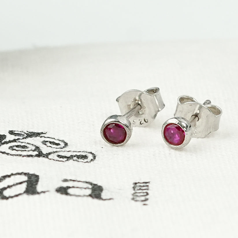 Tiny Pink CZ Stud