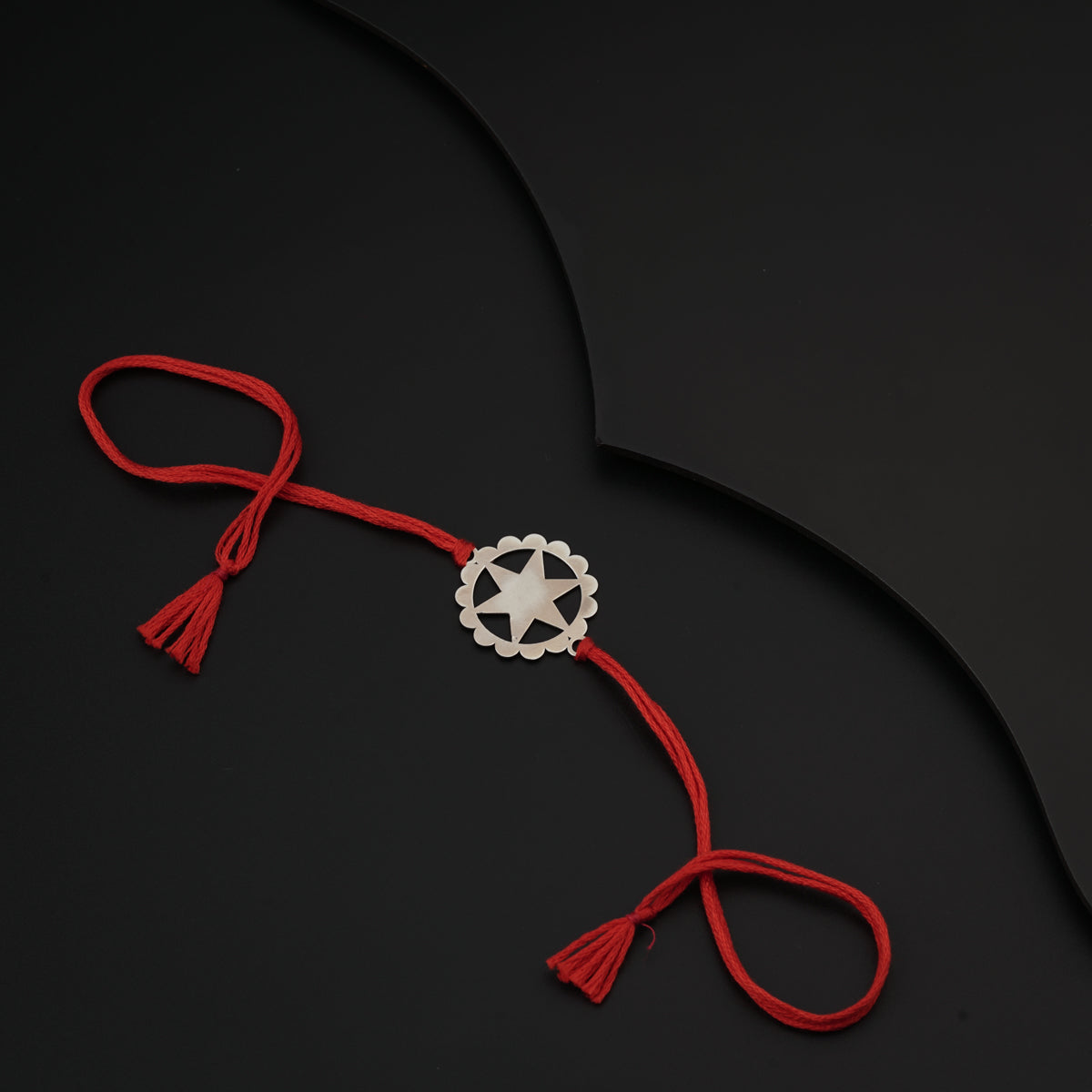 Silver Laser cut Star Rakhi: Big