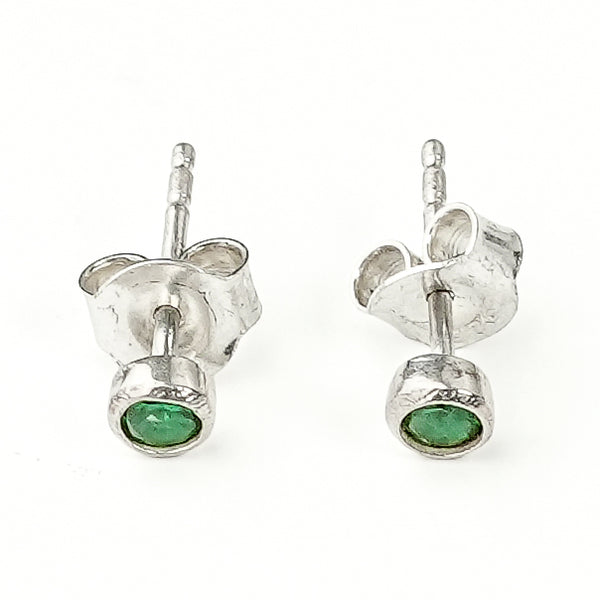 Tiny Green CZ Stud