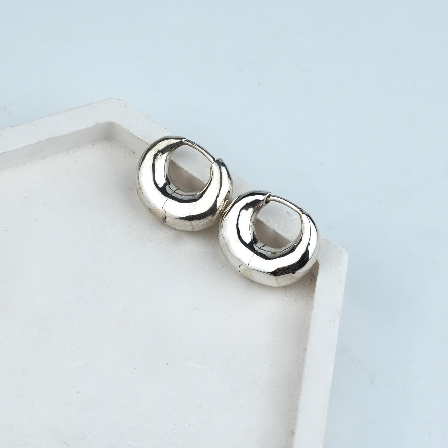 Silver Round Hoops – Small
