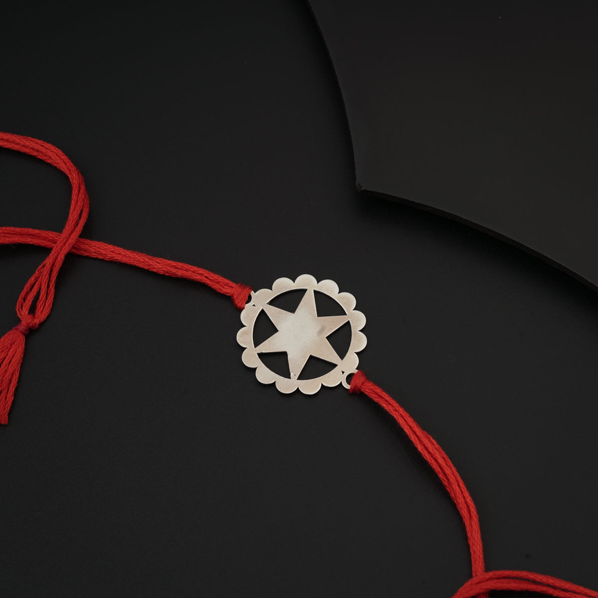 Silver Laser cut Star Rakhi: Big