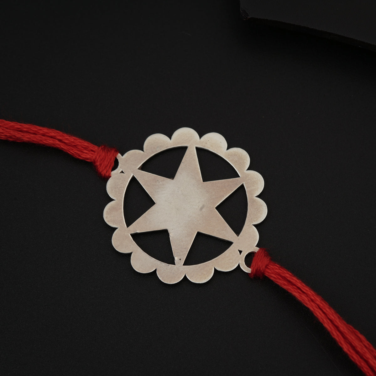 Silver Laser cut Star Rakhi: Big