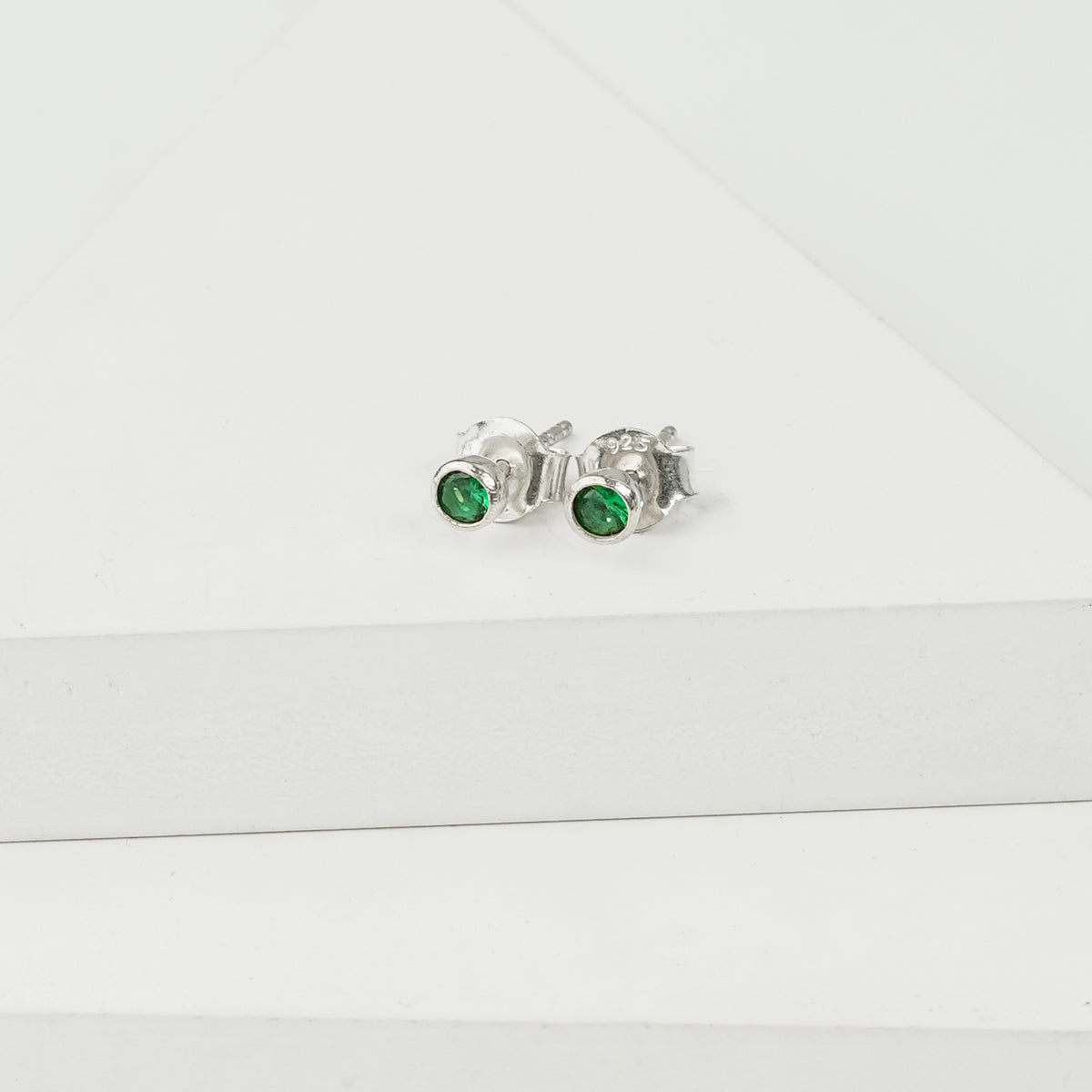 Tiny Green CZ Stud
