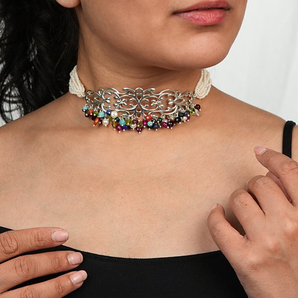 Nakshi Choker Necklace | 92.5 Sterling Silver
