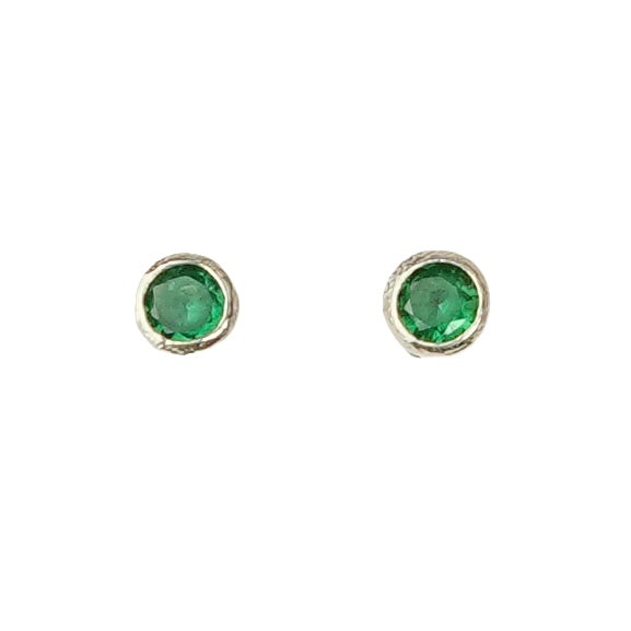 Tiny Green CZ Stud