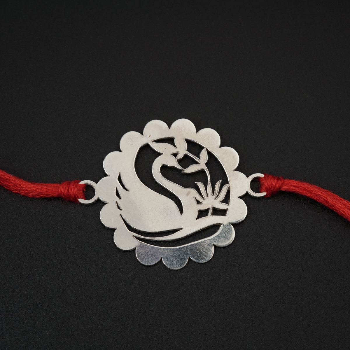 Silver Laser cut Rakhi