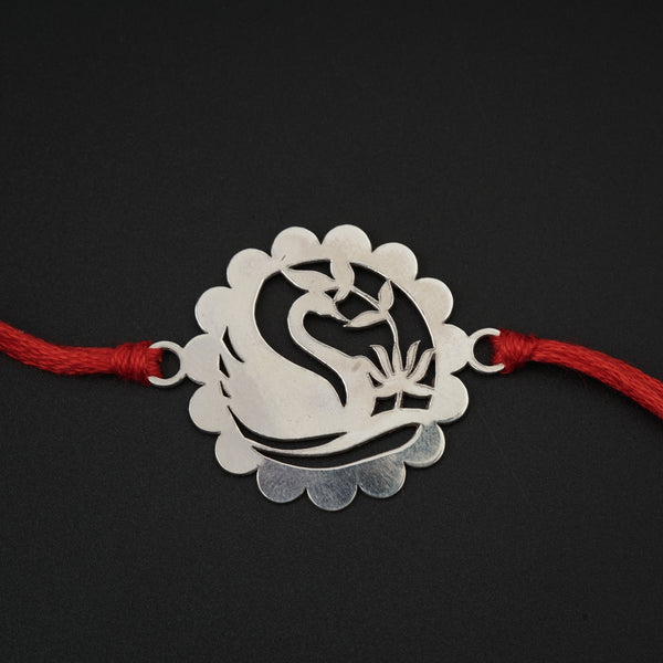 Silver Laser cut Rakhi
