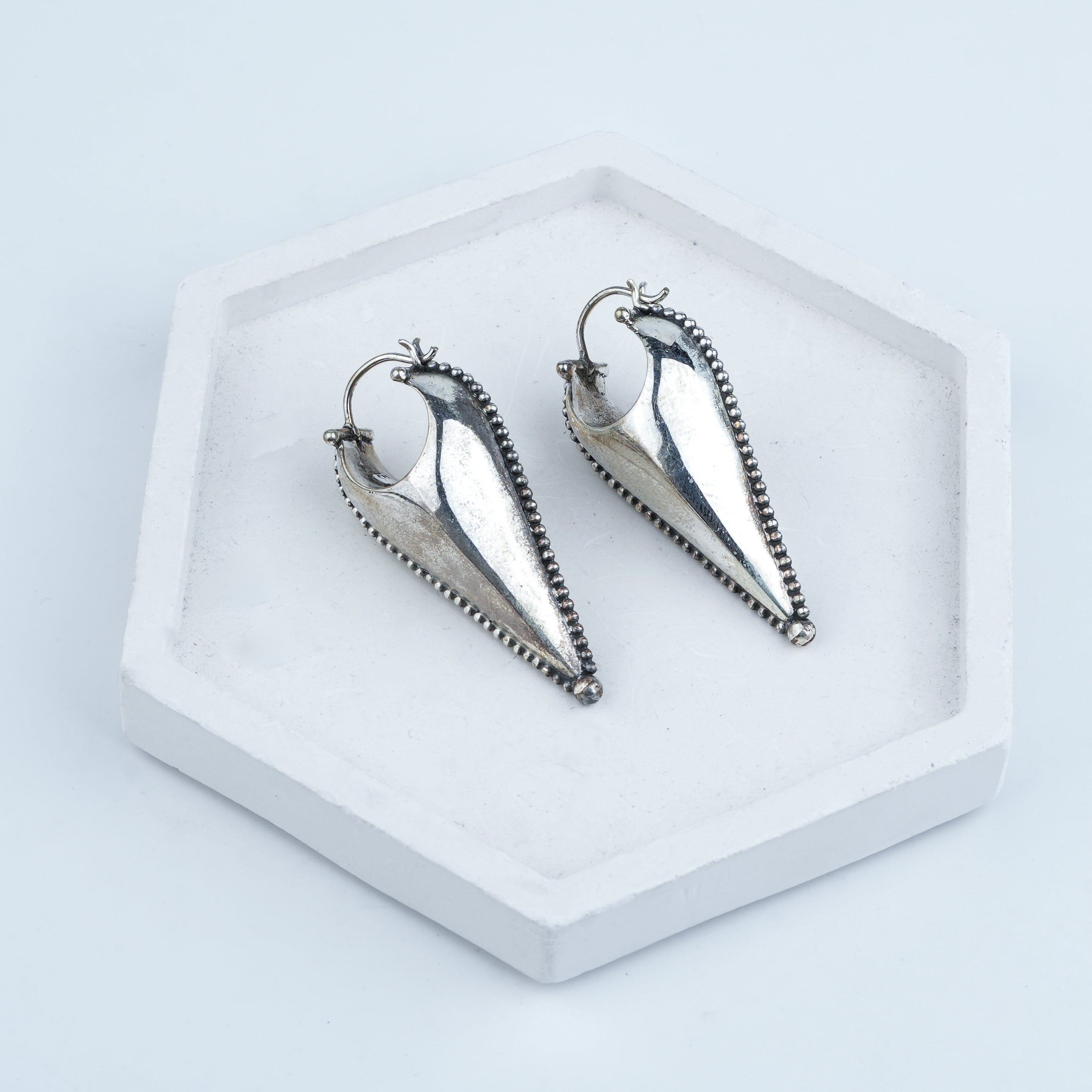 Silver Cone Hoops