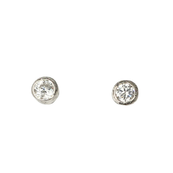 Tiny White CZ Stud