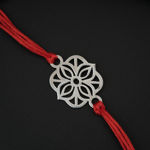 Silver Laser cut Rakhi