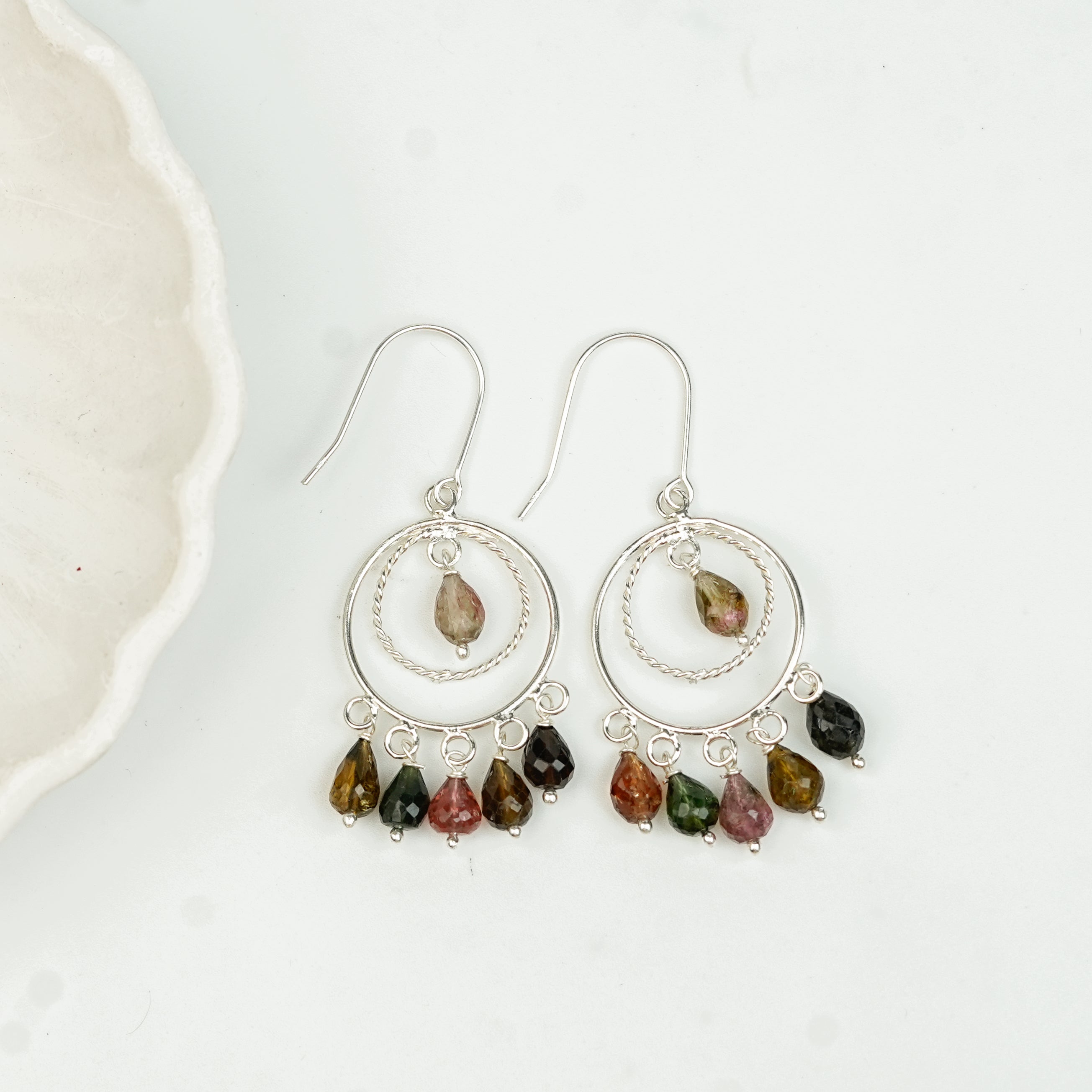 Tourmaline Chandbali Earrings (Project Handmade)
