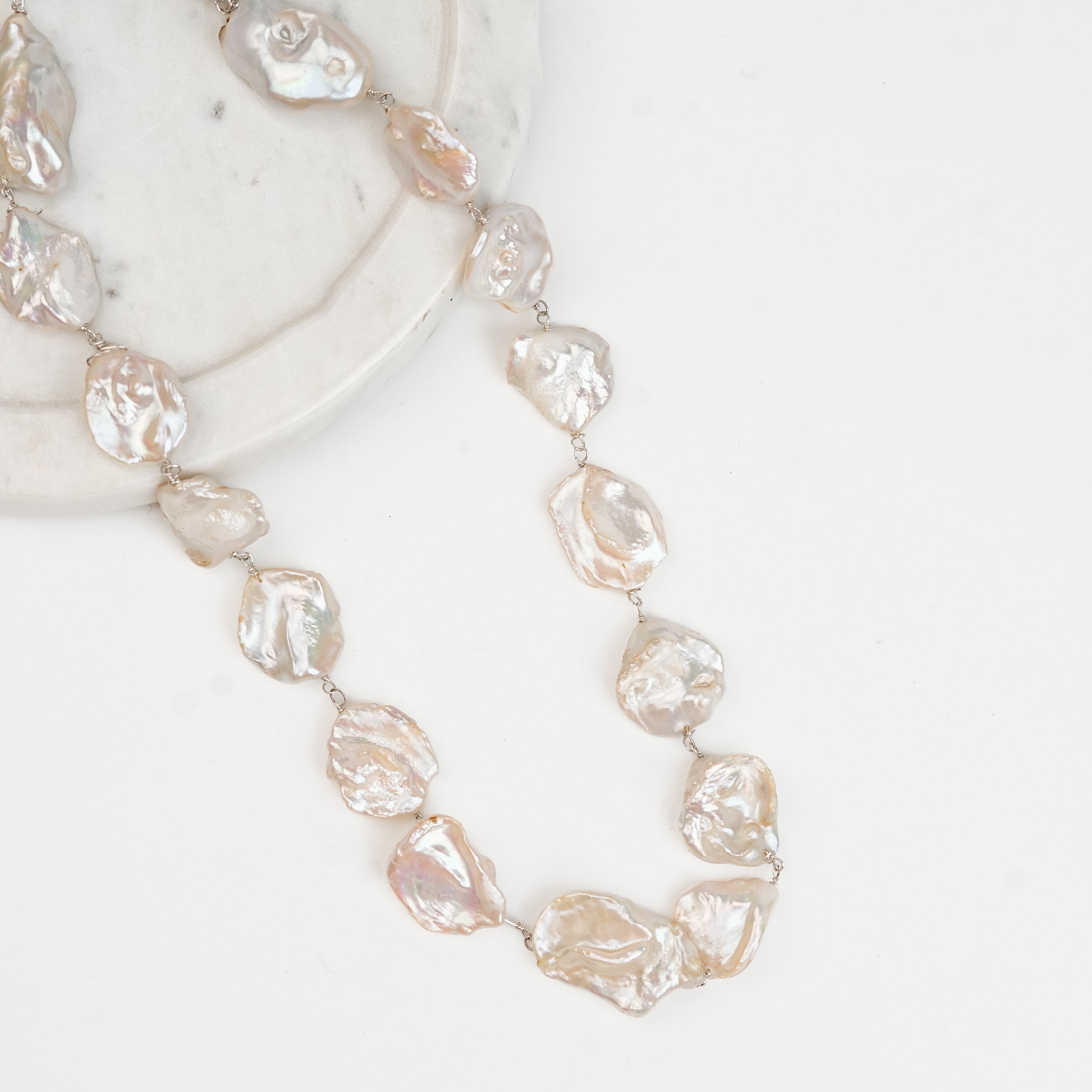 Flat Baroque Pearl Ganthan Necklace