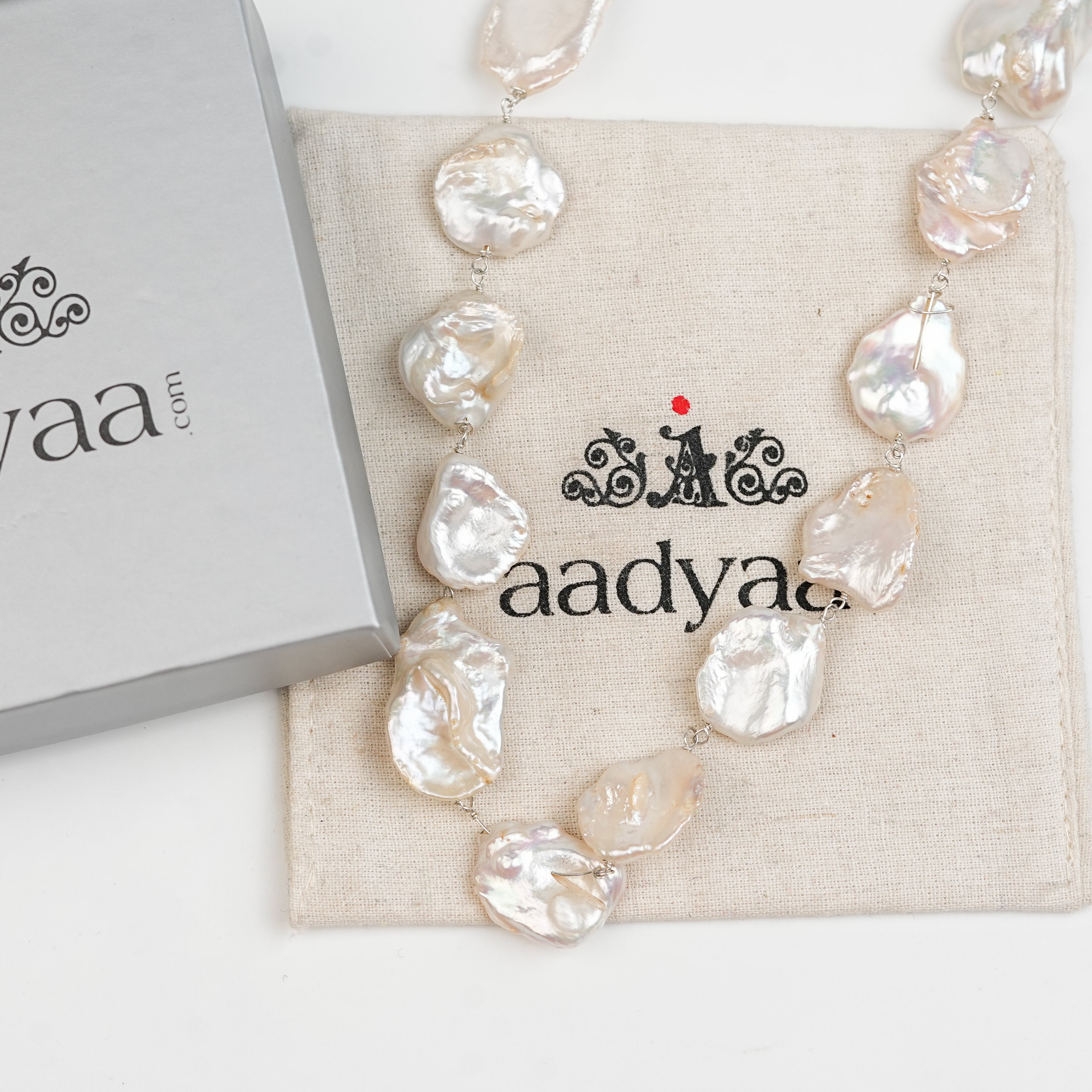 Flat Baroque Pearl Ganthan Necklace