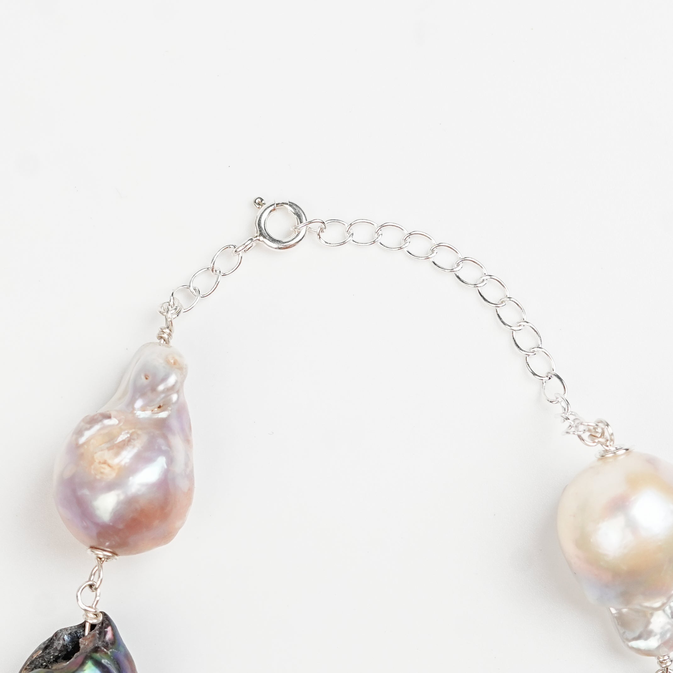 White and Black Baroque Pearl Ganthan Necklace