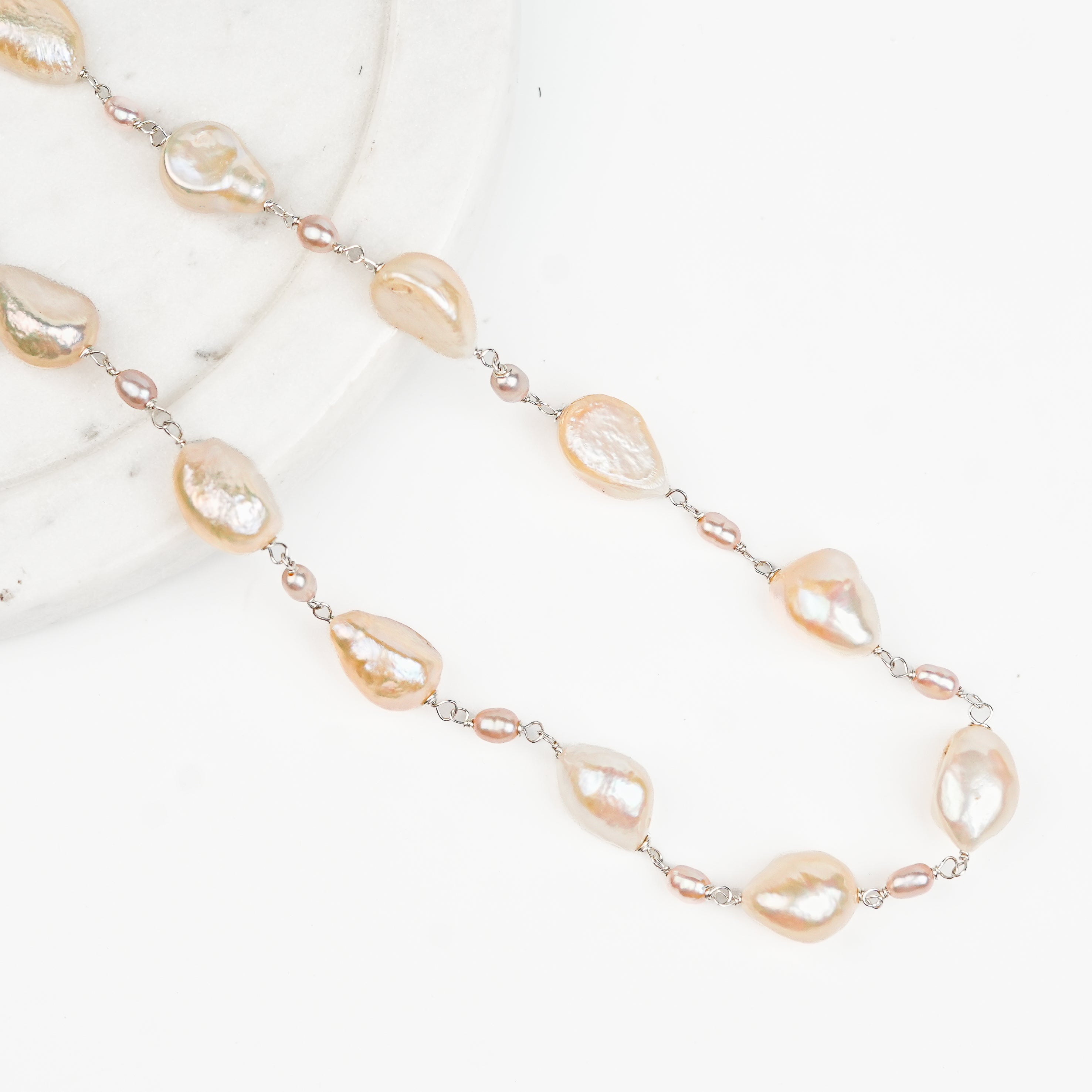 Fresh Water and Rice Pearl Ganthan Necklace