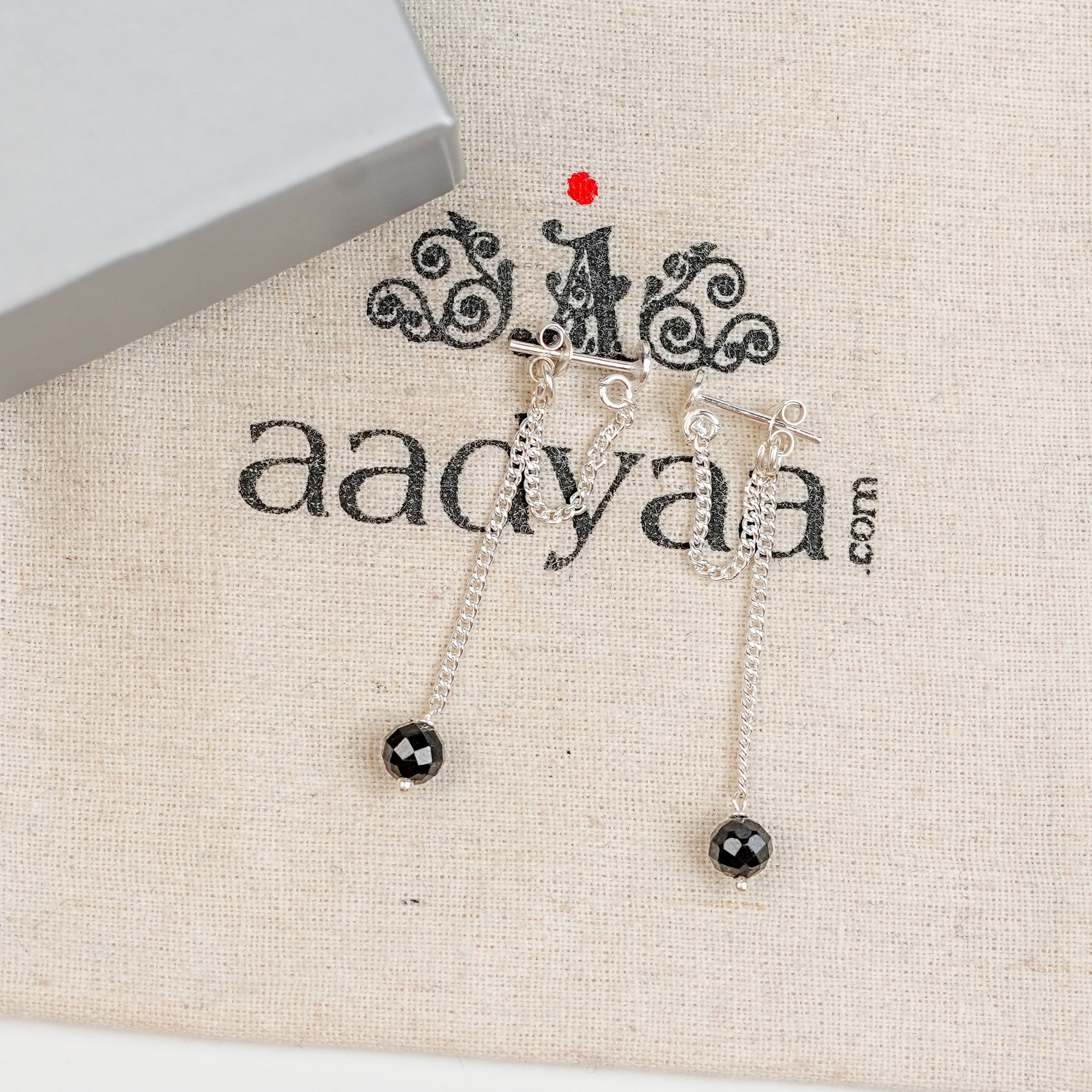 Black Spinel Dangler Earrings | 92.5 Sterling Silver