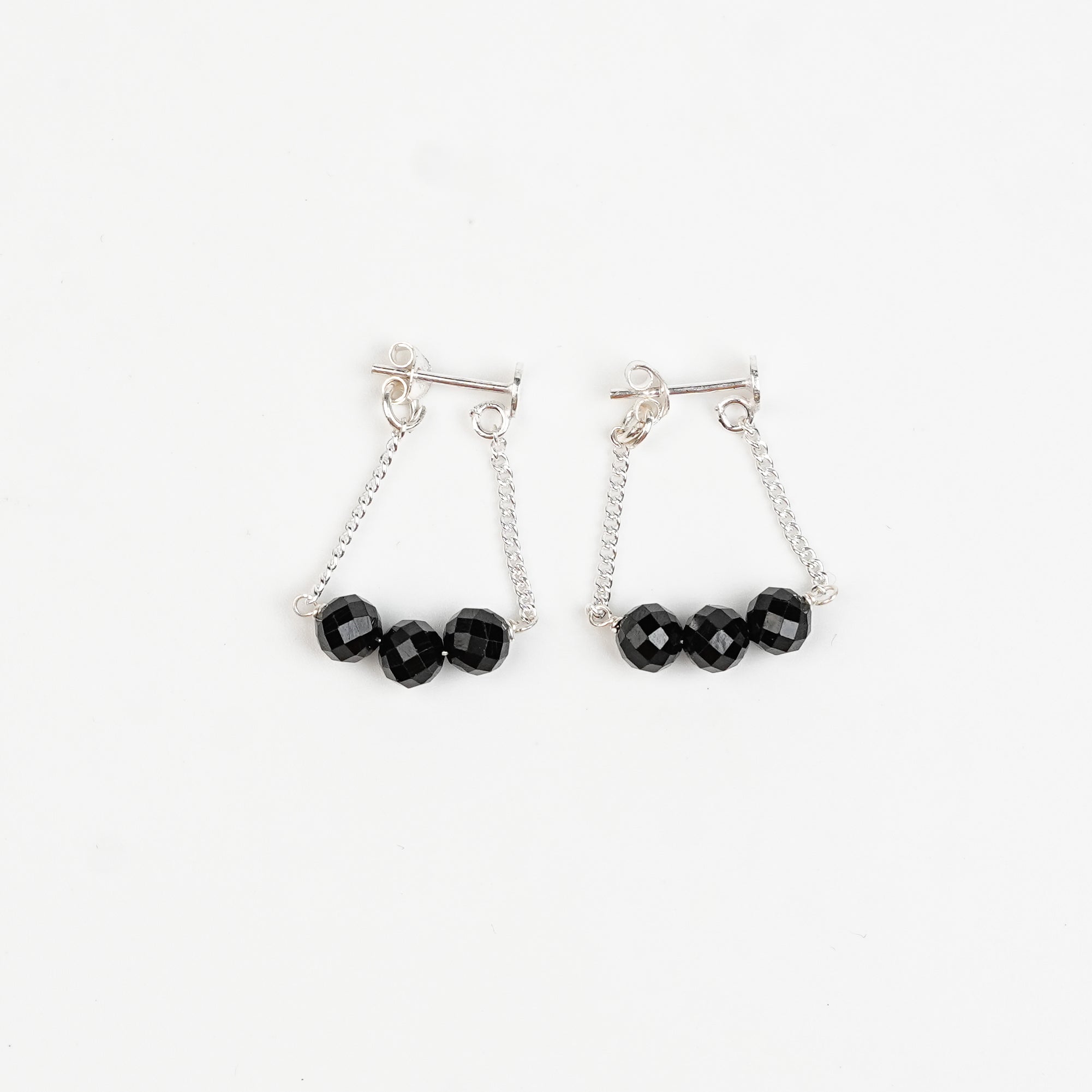 Three Black Spinel Trinket | 92.5 Sterling Silver