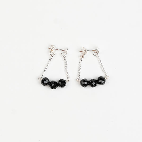 Three Black Spinel Trinket | 92.5 Sterling Silver