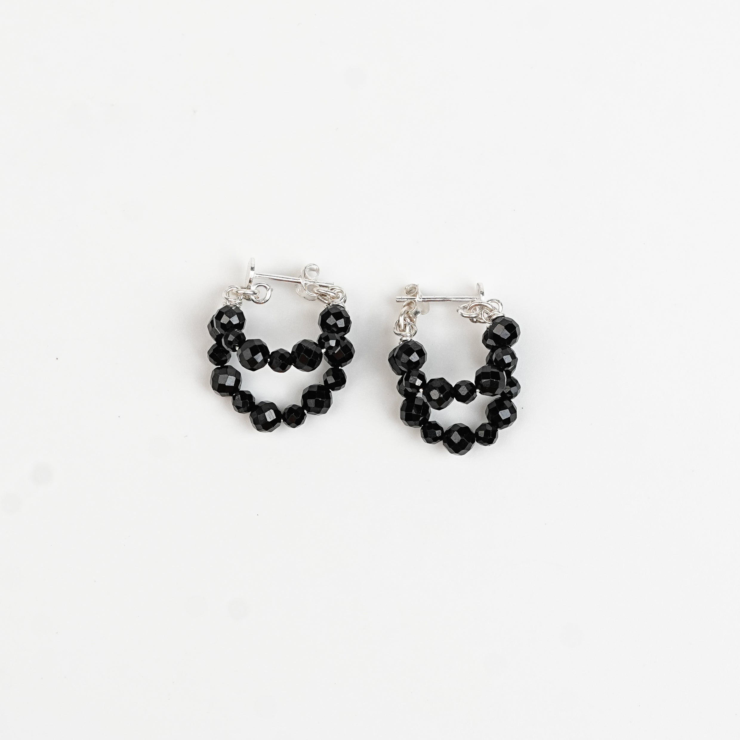 Double Layer Black Spinel Trinket | 92.5 Sterling Silver