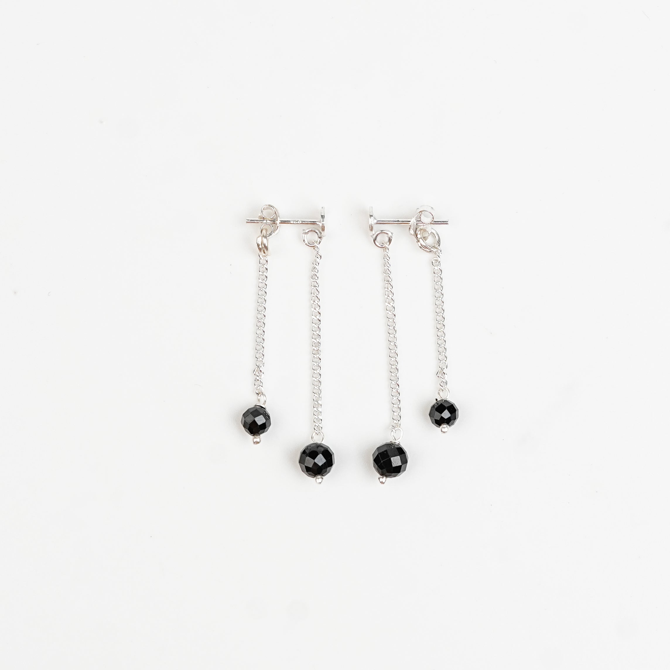 Double Black Spinel Drop Earrings | 92.5 Sterling Silver