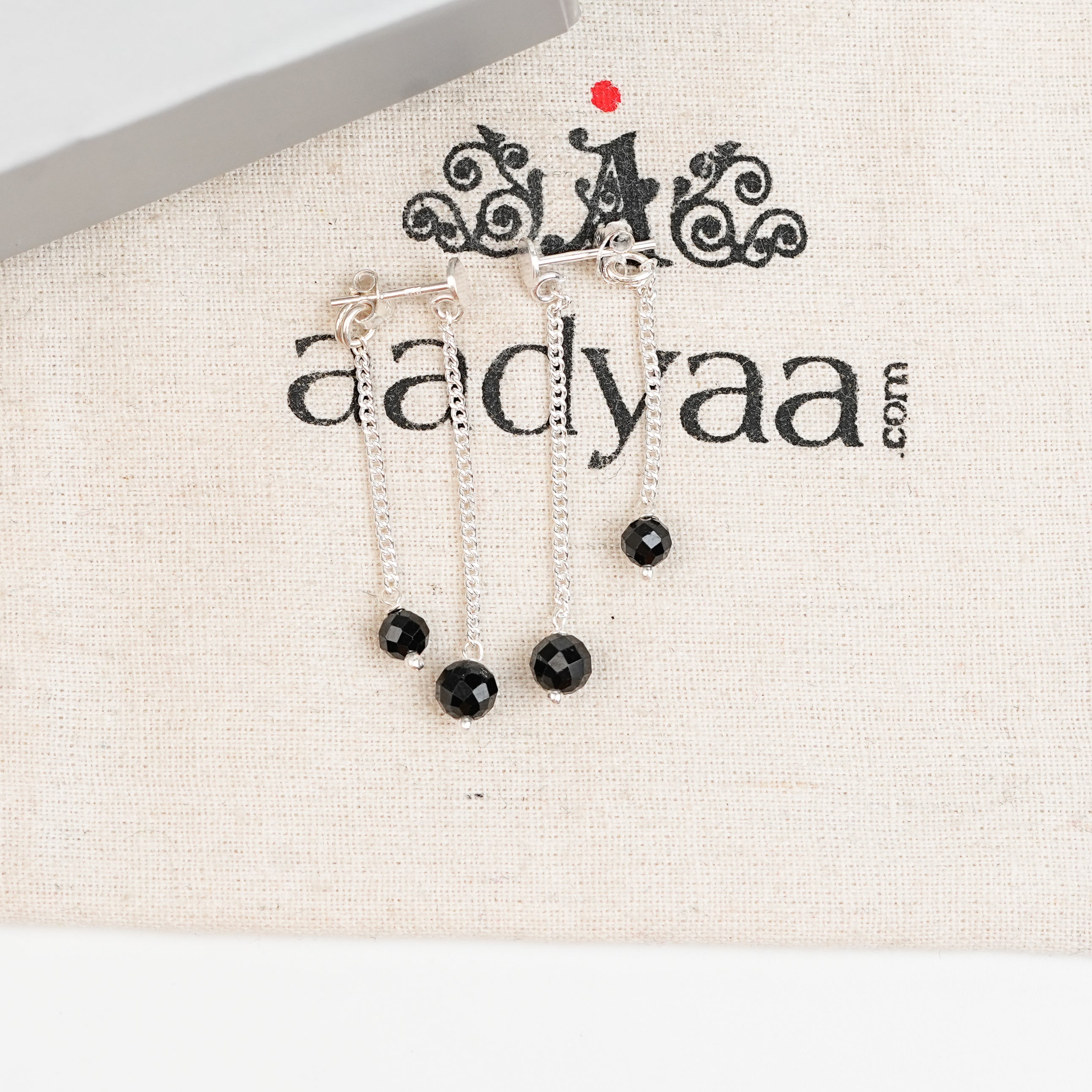 Double Black Spinel Drop Earrings | 92.5 Sterling Silver