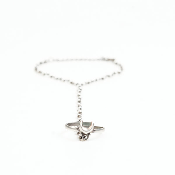 Chandrakor & Pearl Ganthan Haath Phool | 92.5 Sterling Silver