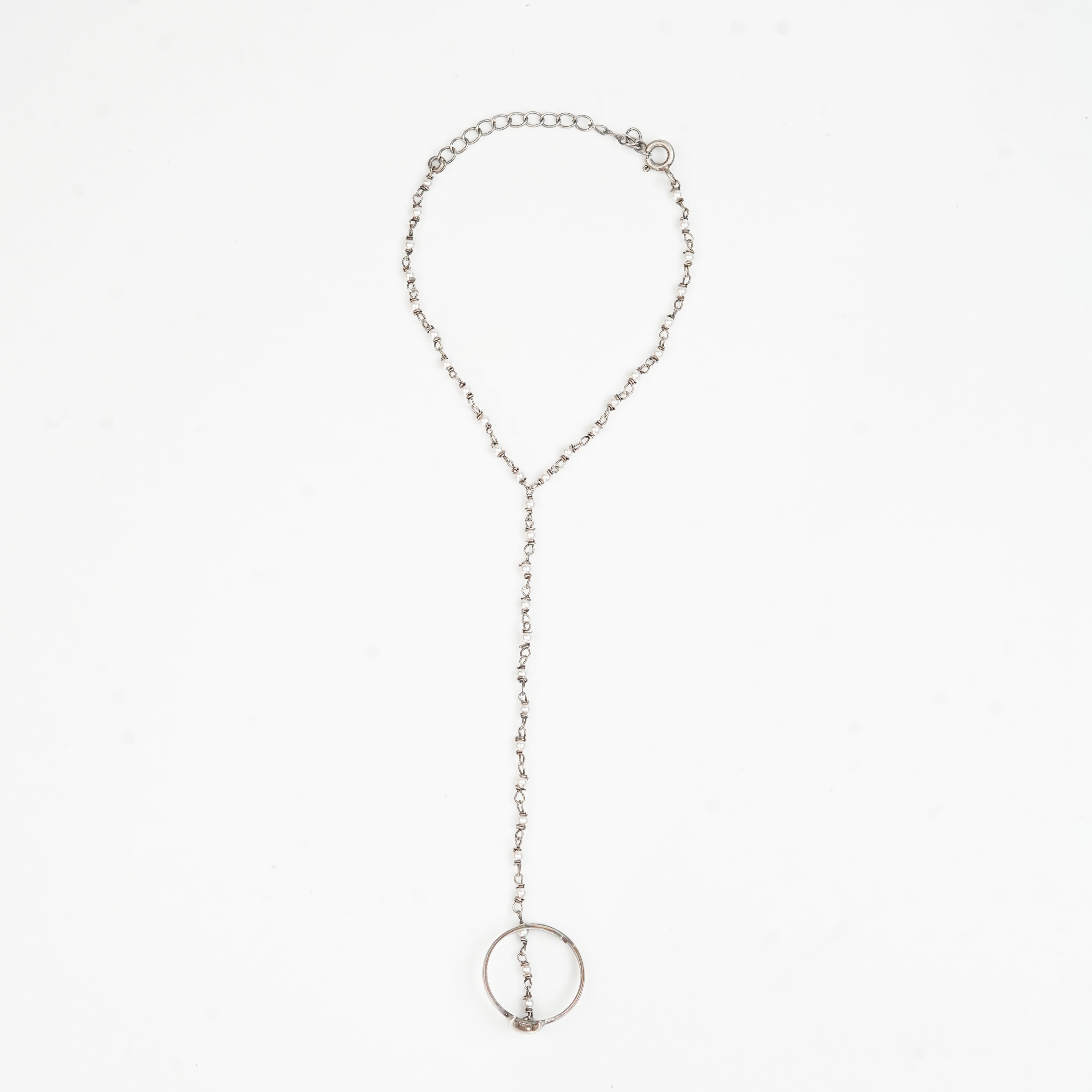 Chandrakor & Pearl Ganthan Haath Phool | 92.5 Sterling Silver
