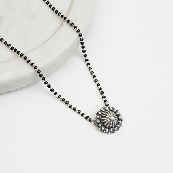 Silver Oxidized Dome Mangalsutra