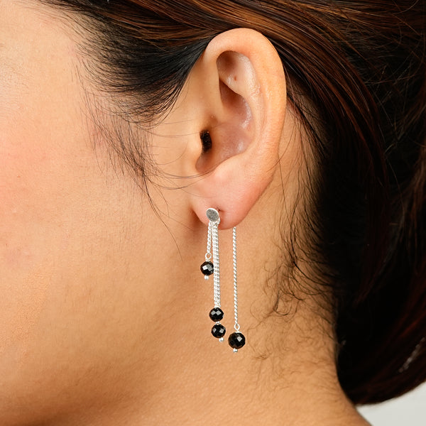 Black Spinel Layered Dangler Trinket | 92.5 Sterling Silver