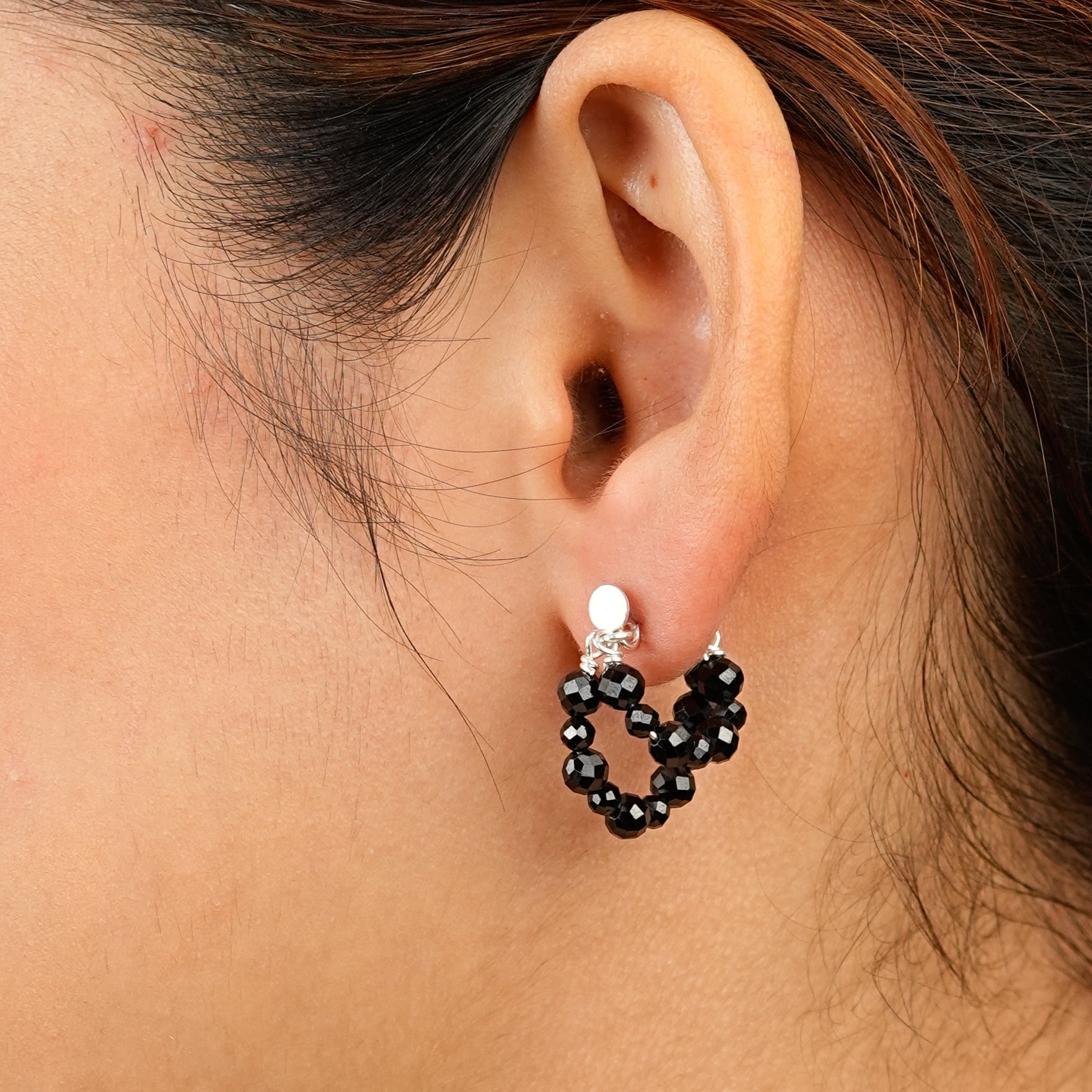 Double Layer Black Spinel Trinket | 92.5 Sterling Silver