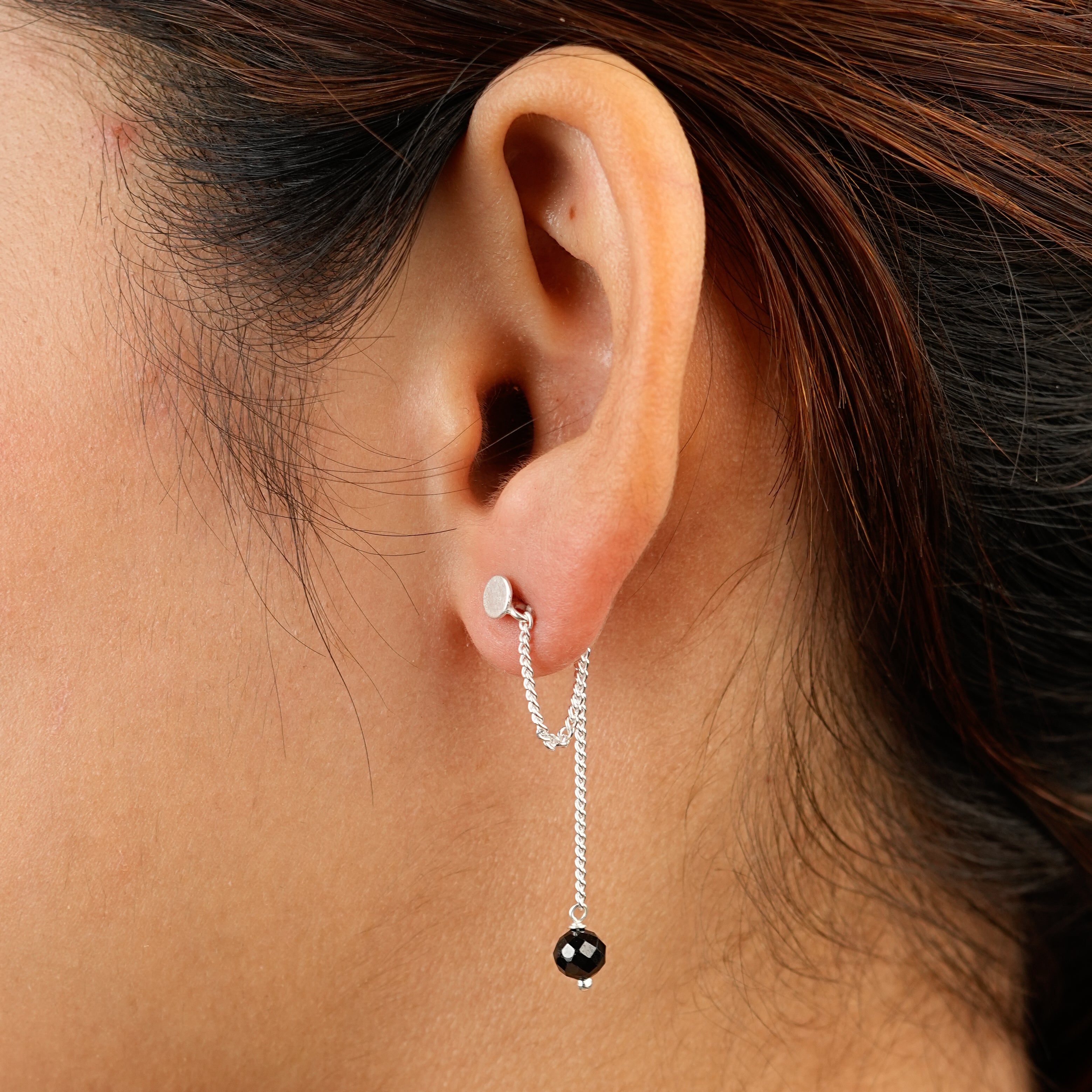 Black Spinel Dangler Earrings | 92.5 Sterling Silver