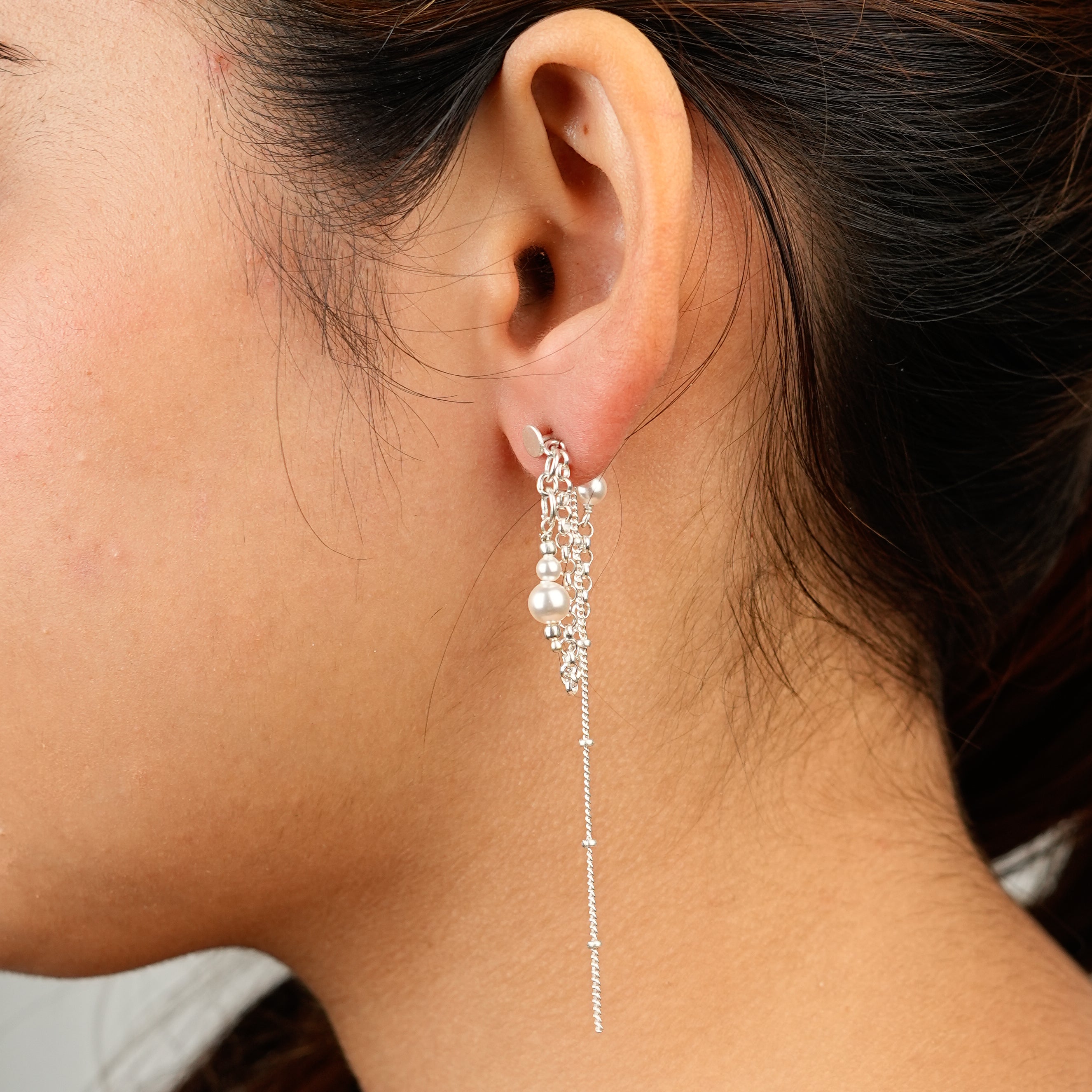 Pearl and Chain Layered Earrings (Project Handmade)