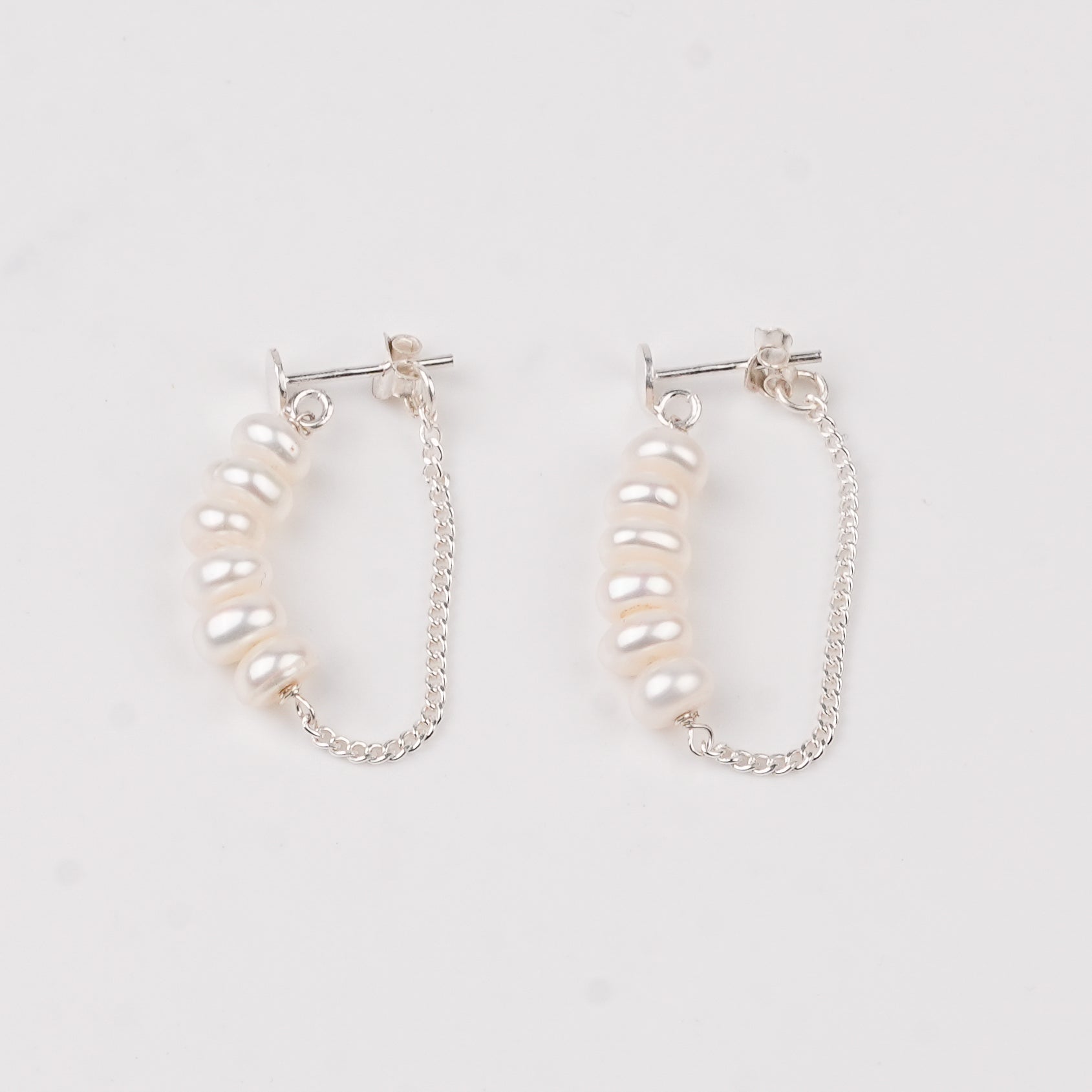 Freshwater Pearl and Chain Earrings (Project Handmade)