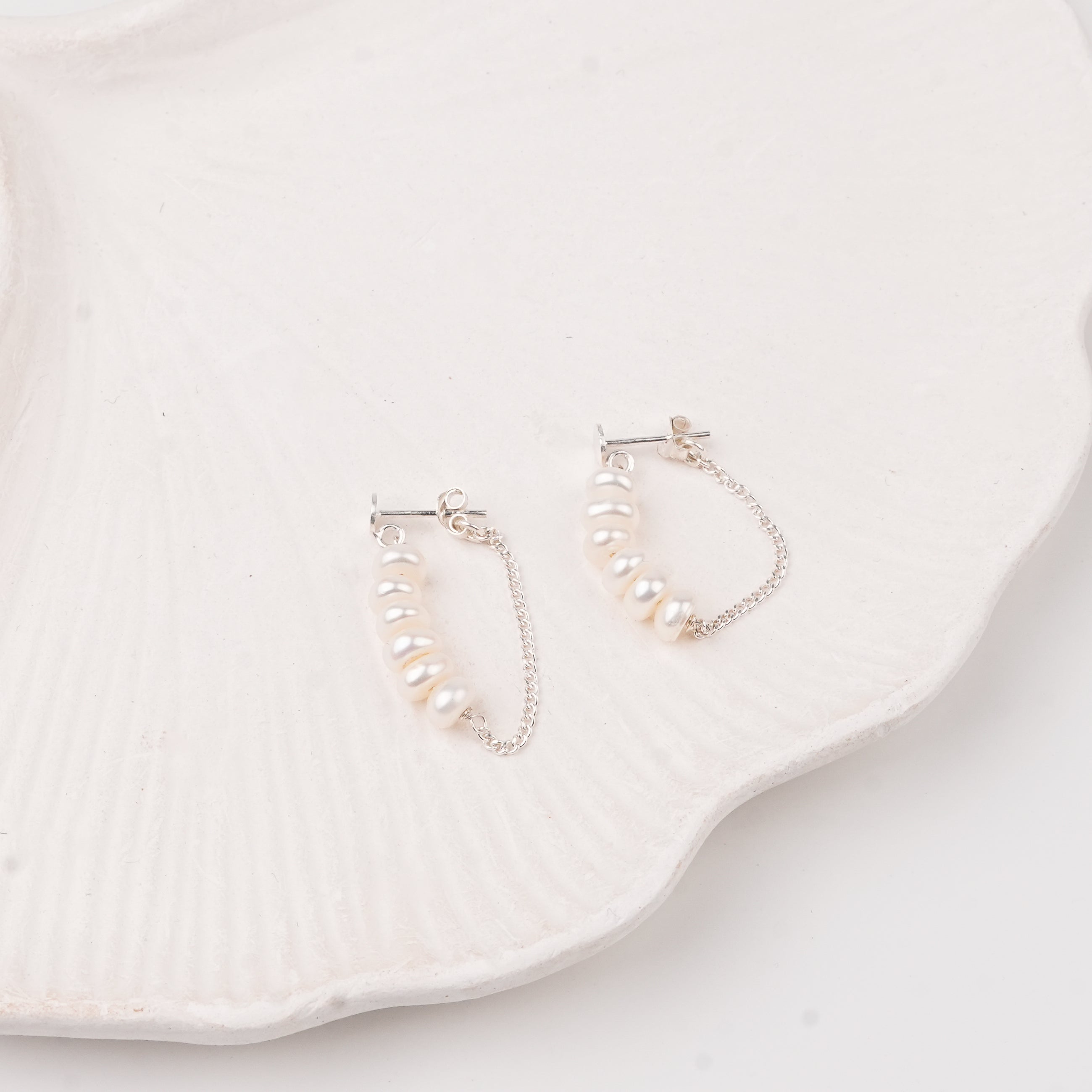 Freshwater Pearl and Chain Earrings (Project Handmade)