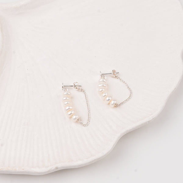 Freshwater Pearl and Chain Earrings (Project Handmade)
