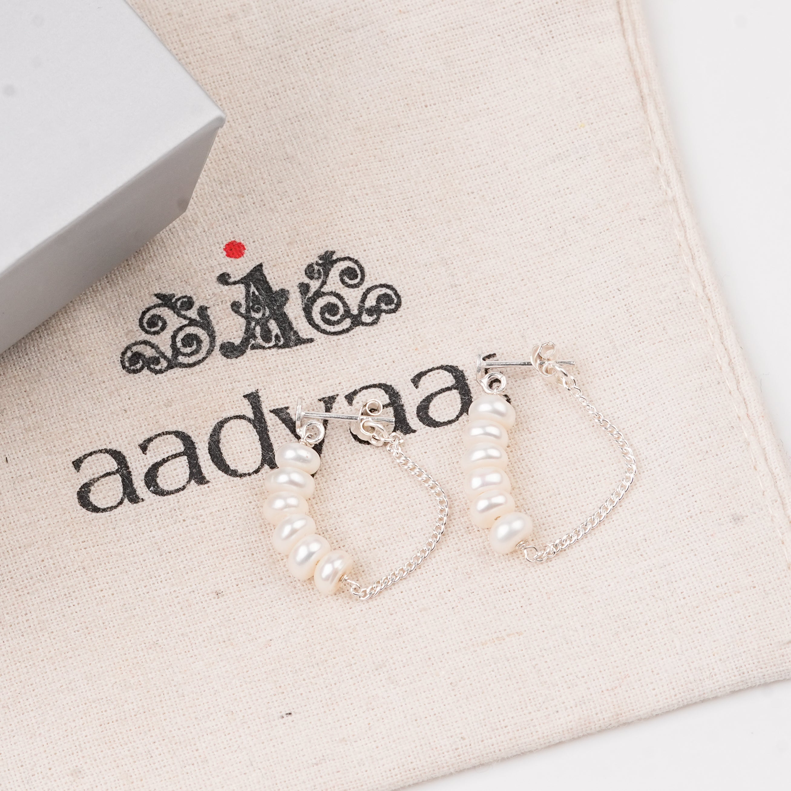 Freshwater Pearl and Chain Earrings (Project Handmade)