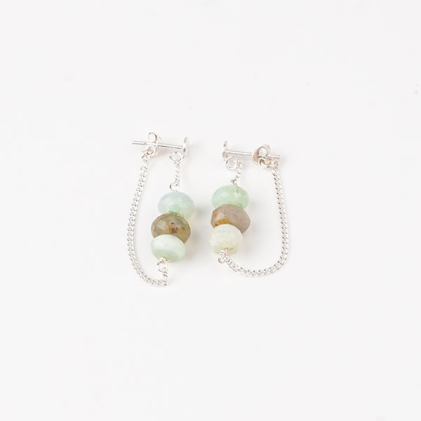 Blue Opal and Chain Earrings (Project Handmade)