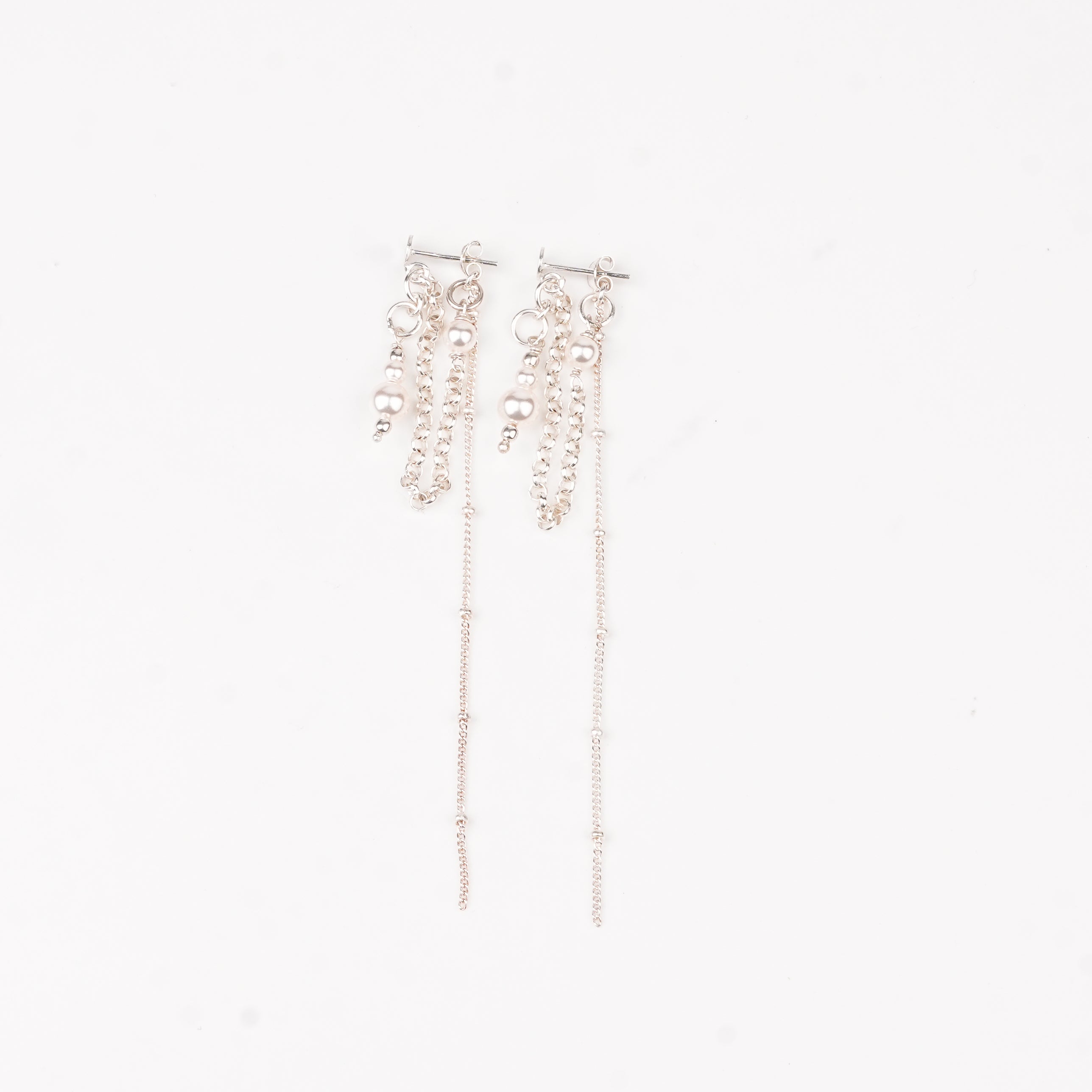 Pearl and Chain Layered Earrings (Project Handmade)